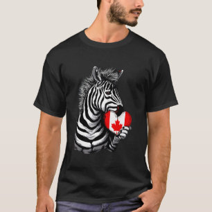 Kanadische Flagge Zebra Kanadische Wurzeln Herz Ka T-Shirt