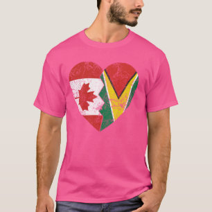 Kanadische Flaggen Guyanas Herz Kanada Guyana Wurz T-Shirt