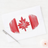 Kanadische Flaggenaufkleber Ovaler Aufkleber (Umschlag)