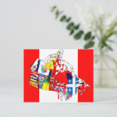 Kanadische Flaggenkarte Postkarte (Stehend Vorderseite)