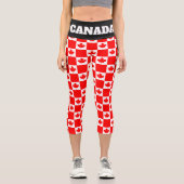 Kanadische Flaggenmuster-Leggings für Kanada-Tag Capri Leggings (Vorderseite)
