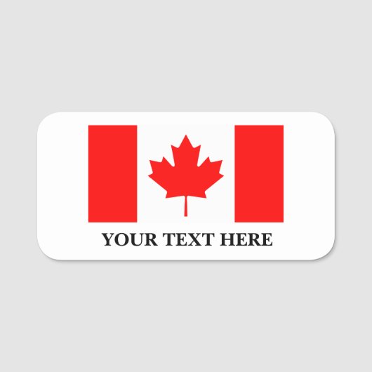 Kanadische Flaggennamen Namensschild (Vorderseite)