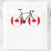 Kanadische Flaggenradfahren Rechteckiger Aufkleber (Tasche)
