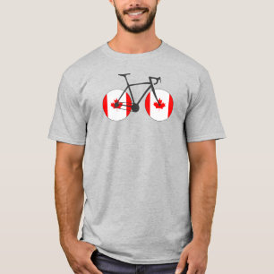 Kanadische Flaggenradfahren T-Shirt