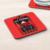 kanadische Fliegenfischgeschenke Getränkeuntersetzer (Linke Seite)