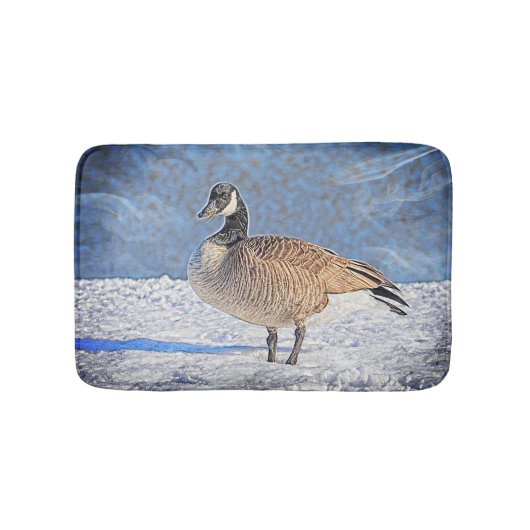 Kanadische Gans im Schnee Badematte (Vorderseite)