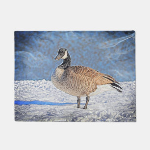 Kanadische Gans im Schnee Fußmatte