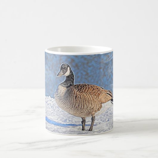 Kanadische Gans im Schnee Kaffeetasse (Mittel)