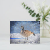Kanadische Gans im Schnee Postkarte (Stehend Vorderseite)