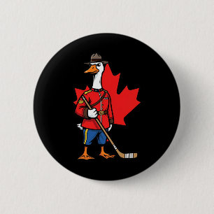 Kanadische Gans Mountie Hockey Maple Leaf Kanada  Button