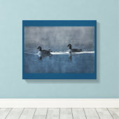 Kanadische Gänse am Canvas-See Print Leinwanddruck (Insitu (Holzboden))