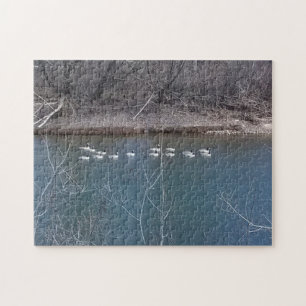 Kanadische Gänse auf dem Fluss Boise Puzzle