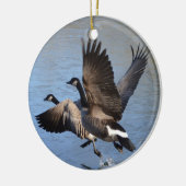 Kanadische Gänse, die Flug nehmen Keramikornament (Links)