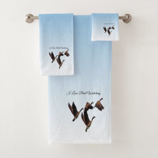 Kanadische Gänse, die gemeinsam Kinder gestalten Badhandtuch Set (Insitu)