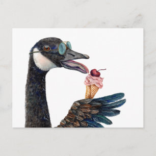Kanadische Gänse mit Eiscreme Postkarte