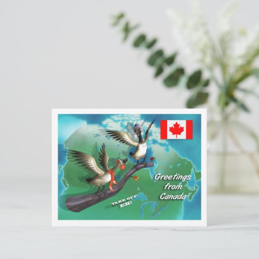 kanadische Gänse Postkarte (Stehend Vorderseite)