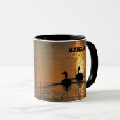 Kanadische Gänse-Silhouette Tasse (VorderseiteRechts)