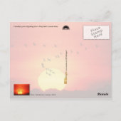 Kanadische Gänse, silhouettiert gegen feurigen Son Postkarte (Rückseite)