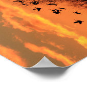 Kanadische Gänse Sonnenuntergang Silhouette Holzpo Poster (Ecke)