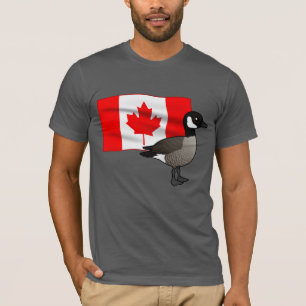 Kanadische Gänse und Flagge T-Shirt