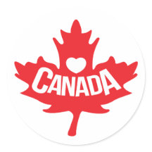 Kanadische Herzenblätter aus roten weißen Aufklebe