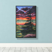 Kanadische Landschaftsmalerei Sonnenuntergang Lein Leinwanddruck (Insitu (Holzboden))