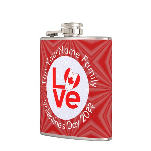 Kanadische LIEBE der Rotbriefe Personalisiert Flachmann (Links)