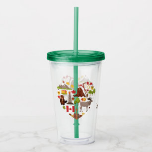 Kanadische Liebe individuelle Name Tumbler Acryltrinkbecher