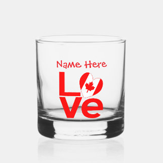 Kanadische LIEBE Rot Personalisiert Whiskyglas