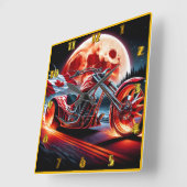 Kanadische Motorradfahrten unter einem glühenden M Quadratische Wanduhr (Winkel)