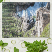 Kanadische Natur, Wasserfall Stanley Falls Geschirrtuch (Gefaltet)