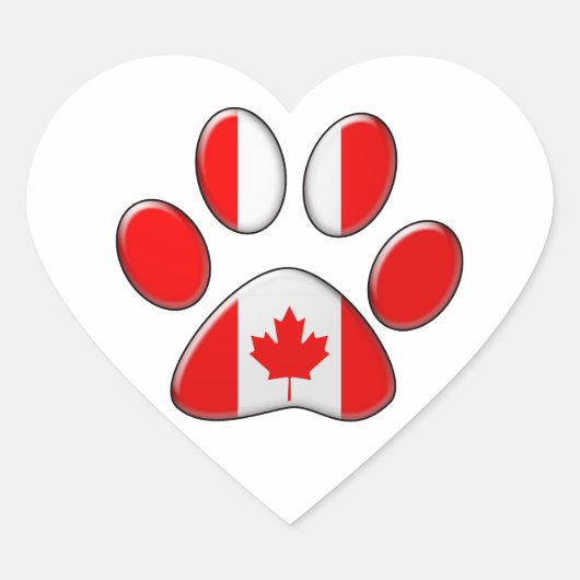Kanadische patriotische Katze Herz-Aufkleber (Vorderseite)