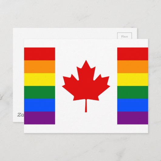 Kanadische Regenbogenflagge Postkarte (Vorne/Hinten)