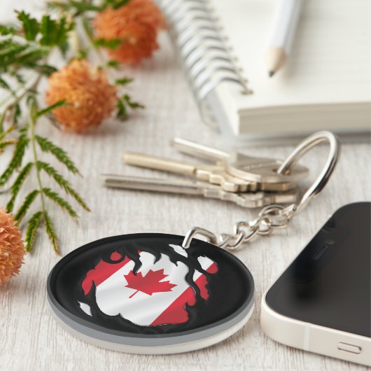 Kanadische Rippflagge Schlüsselanhänger (Vorderseite rechts)