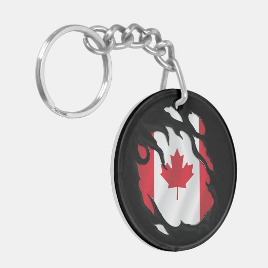 Kanadische Rippflagge Schlüsselanhänger (Vorderseite links)