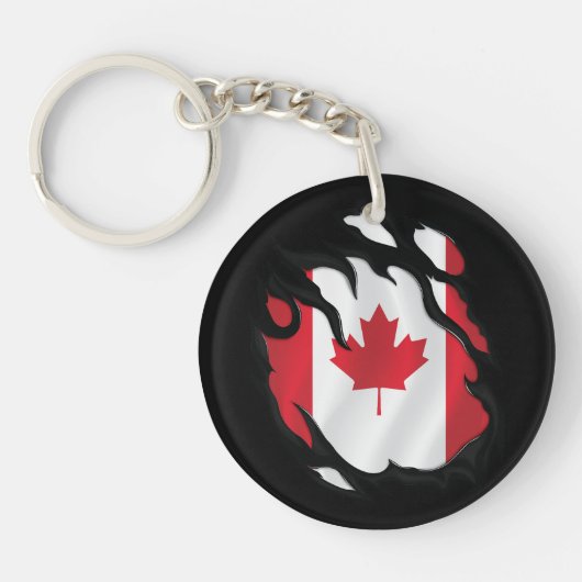 Kanadische Rippflagge Schlüsselanhänger (Vorderseite)