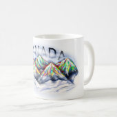 Kanadische Rockies, Rocky Mountains Wasserfarbe Kaffeetasse (VorderseiteRechts)