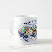 Kanadische Rockies, Rocky Mountains Wasserfarbe Kaffeetasse (Vorderseite Links)
