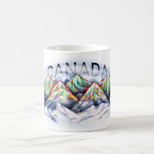 Kanadische Rockies, Rocky Mountains Wasserfarbe Kaffeetasse (Mittel)