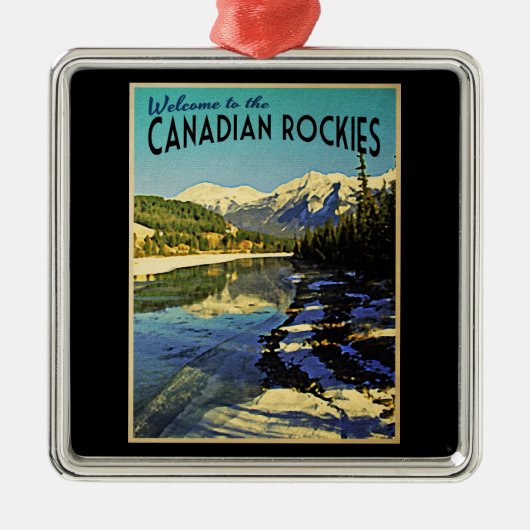 Kanadische Rockies Silbernes Ornament (Vorne)