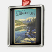 Kanadische Rockies Silbernes Ornament (Links)