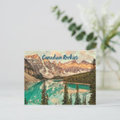 Kanadische Rockies stilisiert Postkarte (Stehend Vorderseite)