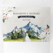 Kanadische Rocky Mountains | Illustrierte Hochzeit Dreifach Gefaltete Einladung (Innen Erste Seite)