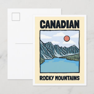 Kanadische Rocky Mountains Kunst Vintage Reise Postkarte
