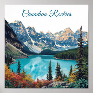 Kanadische Rocky Mountains Reiseplakat im WPA-Stil Poster