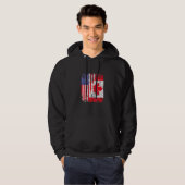 Kanadische Roots Half-Amerikanische Flagge Kanada Hoodie (Vorne ganz)