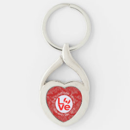 Kanadische Rote LIEBE Flag Personalisiert Schlüsselanhänger