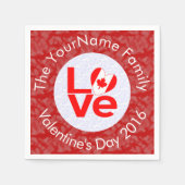 Kanadische Rote LIEBE Flag Personalisiert Serviette (Vorderseite)