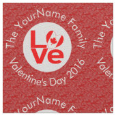 Kanadische Rote LIEBE Flag Personalisiert Stoff (Nahaufnahme)