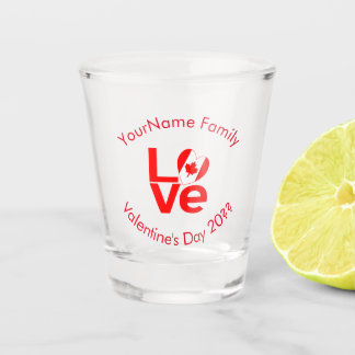 Kanadische rote LOVE-Herz-Flagge Personalisierter Schnapsglas